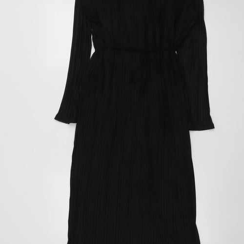 Marks and Spencer Womens Black Polyester Maxi Size 20 Round Neck Pullover