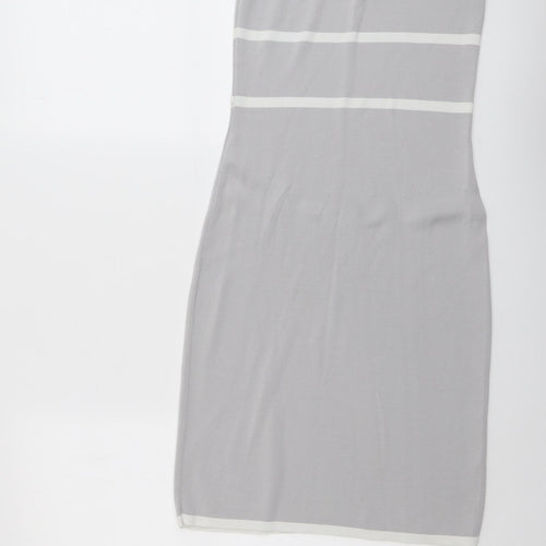 Grace Womens Grey Viscose A-Line Size S Round Neck Pullover