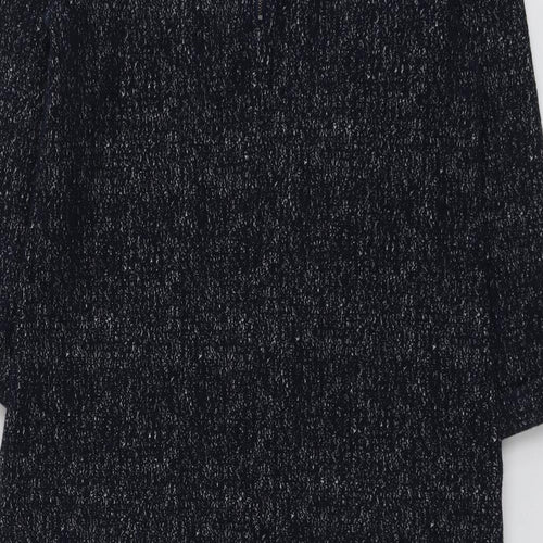 White Stuff Womens Blue Cotton A-Line Size 10 Round Neck Zip