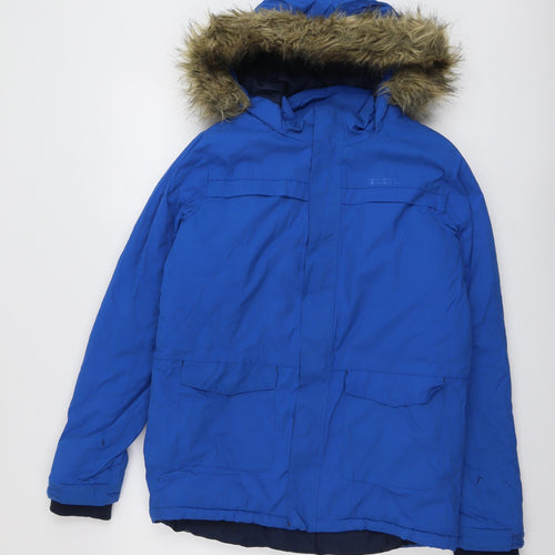 Mountain Warehouse Boys Blue Windbreaker Jacket Size 13 Years Zip