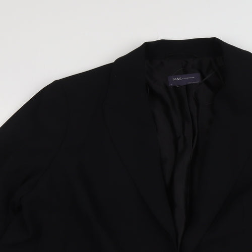Marks and Spencer Womens Black Polyester Jacket Suit Jacket Size 20