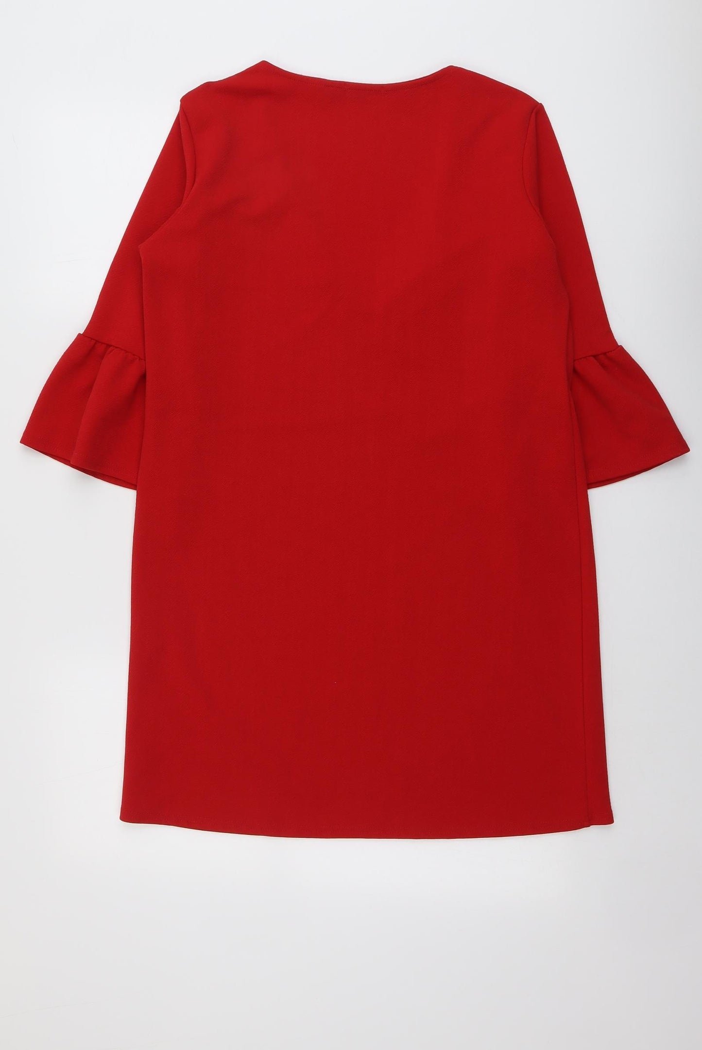 Boohoo Womens Red Polyester A-Line Size 14 V-Neck Pullover