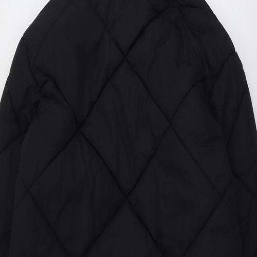 Marks and Spencer Womens Black Quilted Coat Size 10 Zip