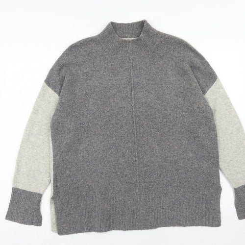 Marks and Spencer Womens Grey High Neck Polyamide Pullover Jumper Size L