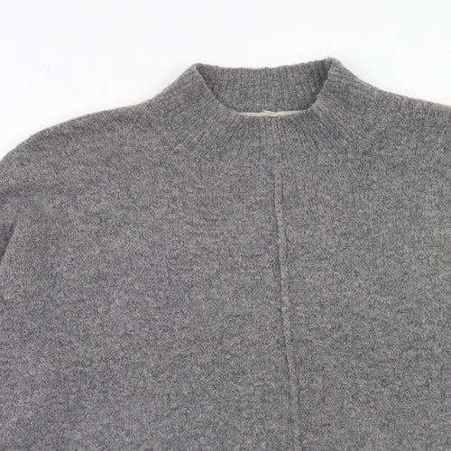 Marks and Spencer Womens Grey High Neck Polyamide Pullover Jumper Size L