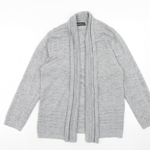 Emma Morgan Womens Grey V-Neck Acrylic Cardigan Jumper Size M