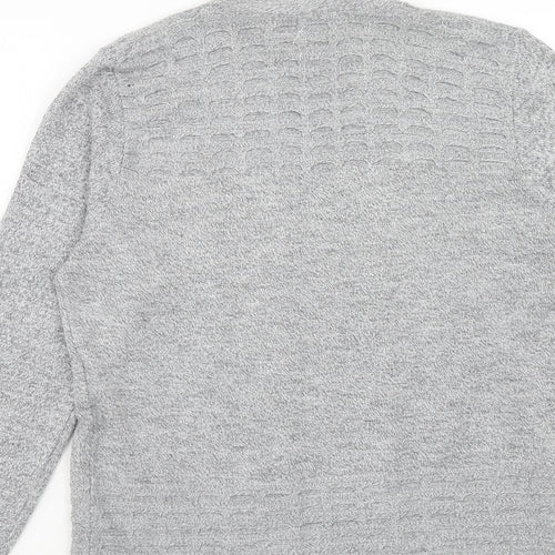 Emma Morgan Womens Grey V-Neck Acrylic Cardigan Jumper Size M