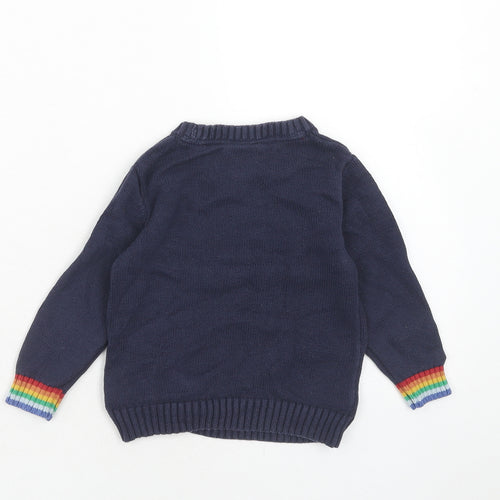 Paw Patrol Boys Blue Round Neck Cotton Pullover Jumper Size 2 Years Button