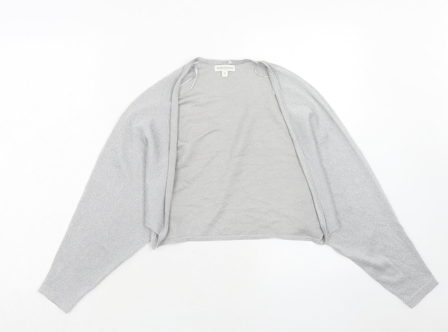 Monsoon Womens Silver V-Neck Viscose Cardigan Jumper Size M