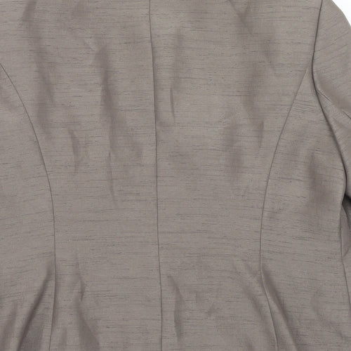 Jacques Vert Womens Grey Geometric Jacket Blazer Size 16 Button