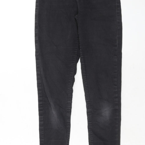 Topshop Womens Black Cotton Skinny Jeans Size 26 in L36 in Regular Zip