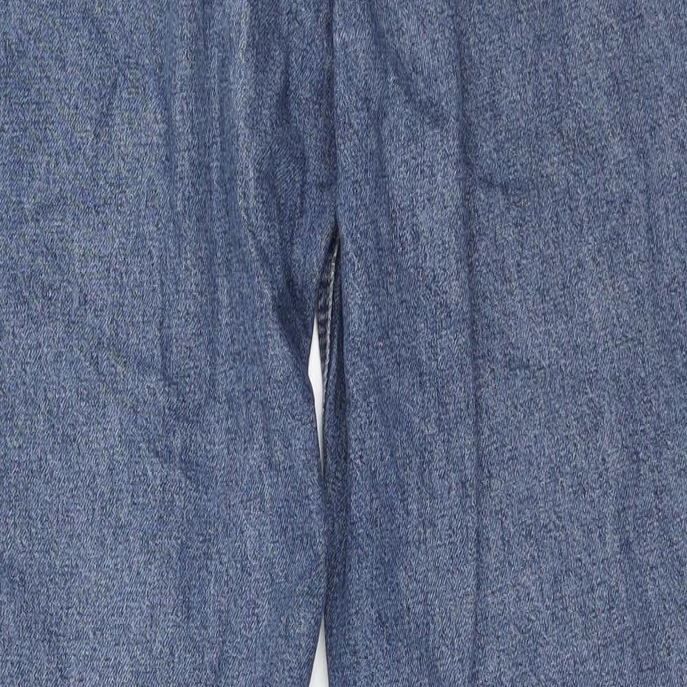 NA-KD Womens Blue Cotton Straight Jeans Size 8 Regular Zip