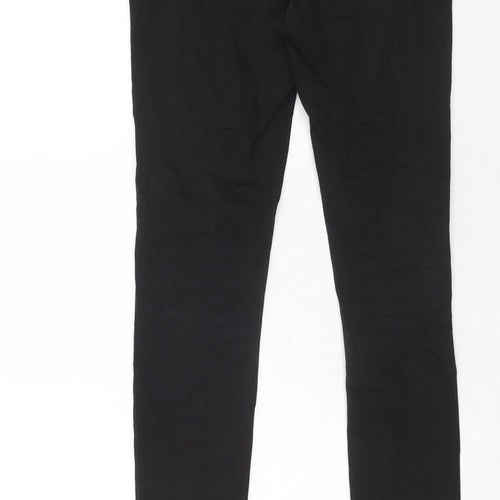 Marks and Spencer Womens Black Cotton Skinny Jeans Size 10 Regular Zip