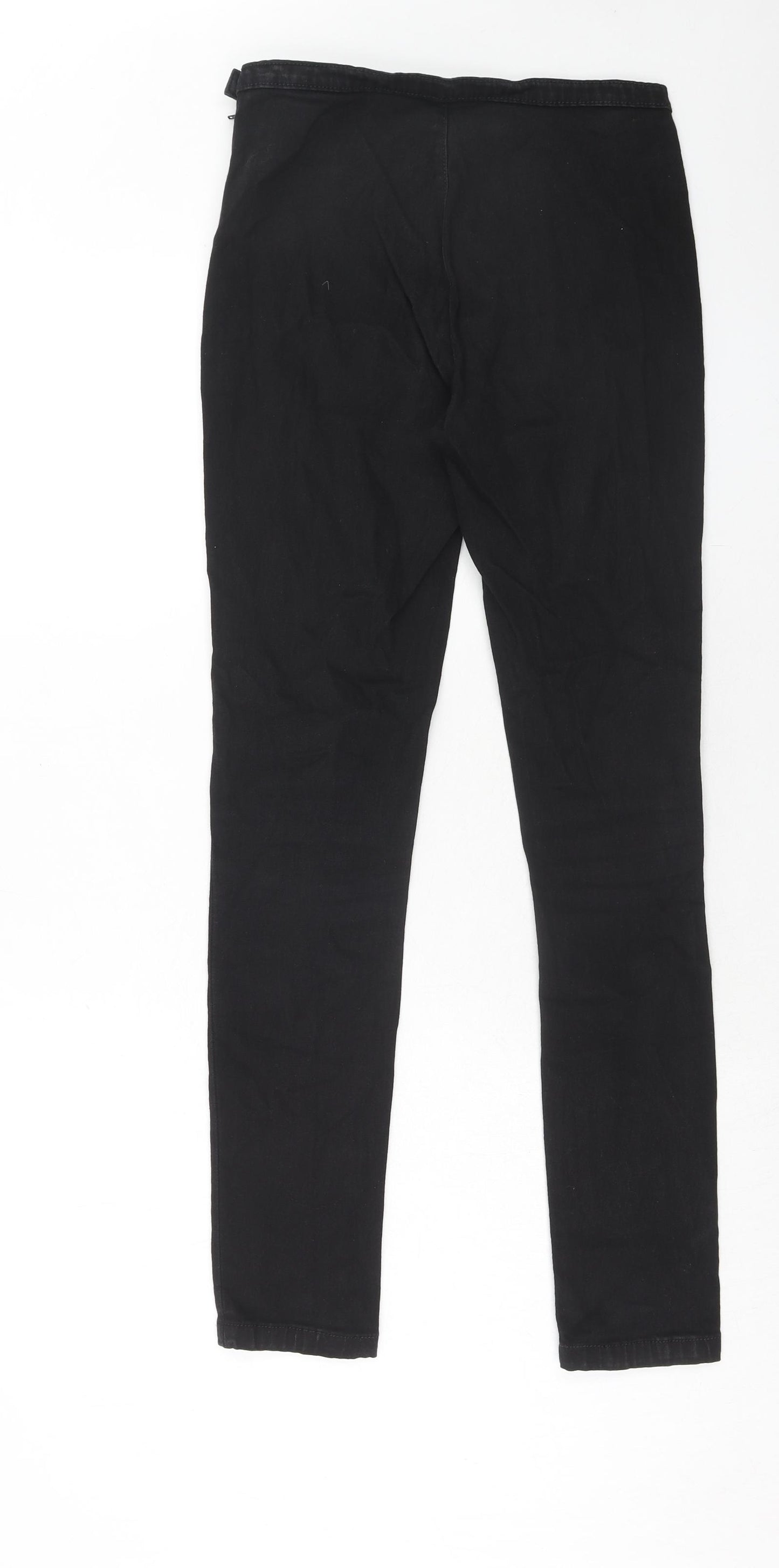 Marks and Spencer Womens Black Cotton Skinny Jeans Size 10 Regular Zip