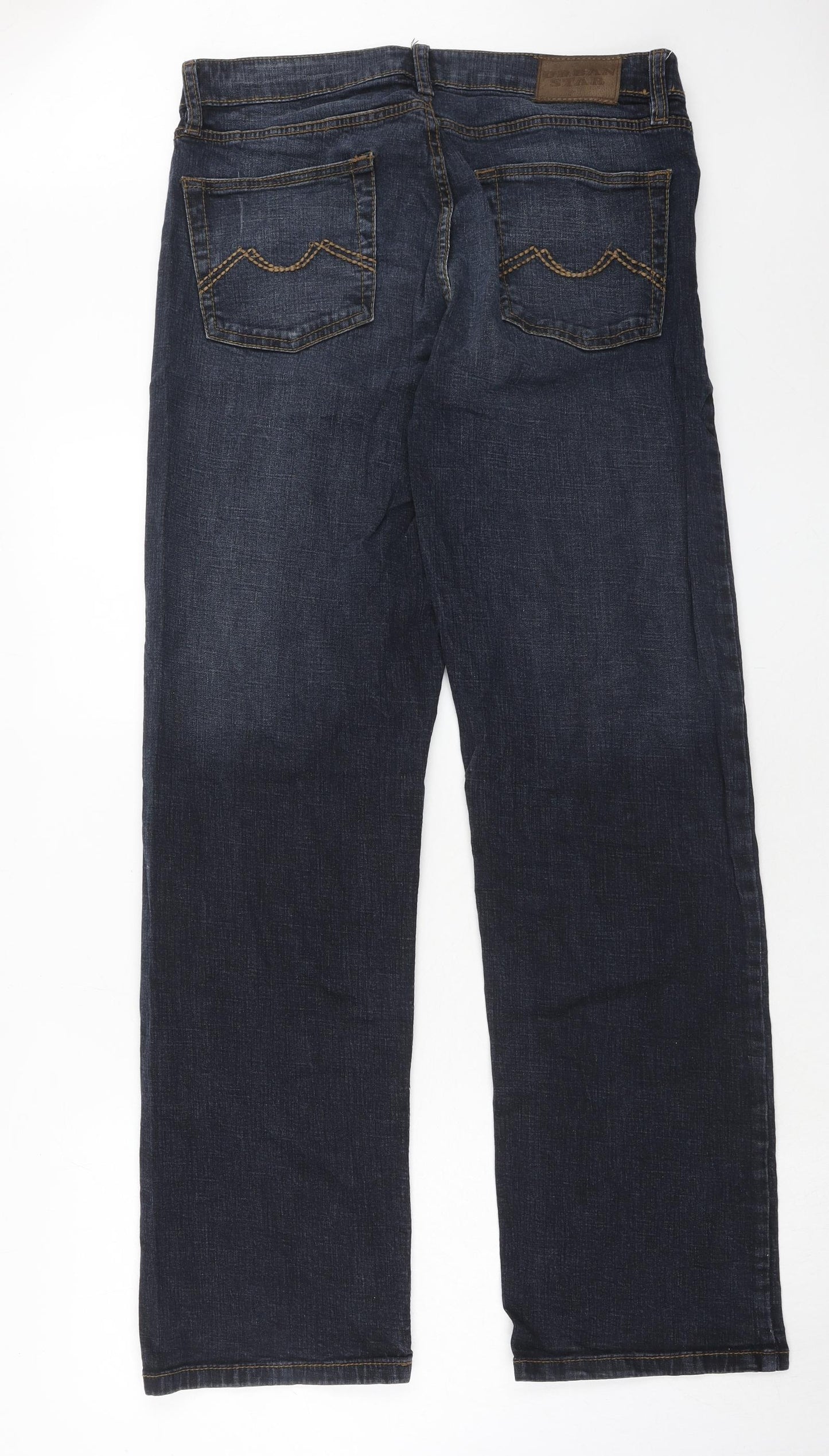Urban Star Mens Blue Cotton Straight Jeans Size 34 in L34 in Regular Zip