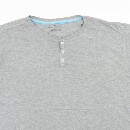 Blue Harbour Mens Grey Cotton T-Shirt Size XL Round Neck