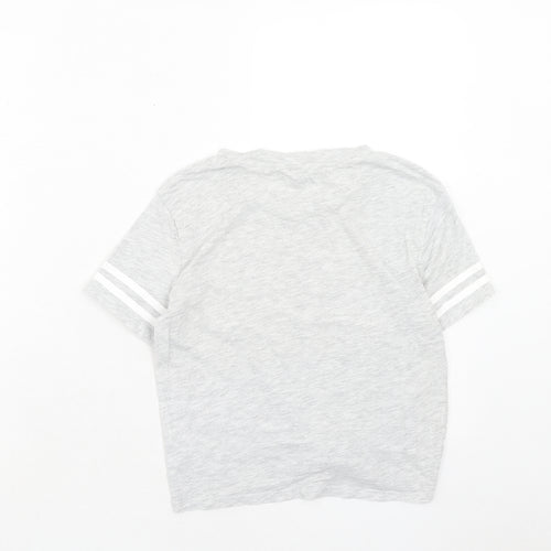 H&M Womens Grey Cotton Basic T-Shirt Size XS Round Neck