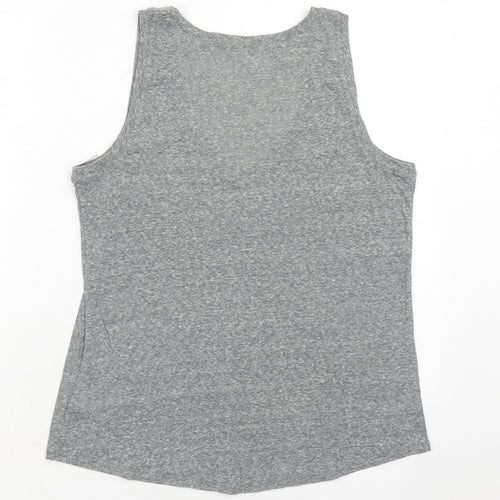 Express Womens Grey Polyester Basic Tank Size M V-Neck