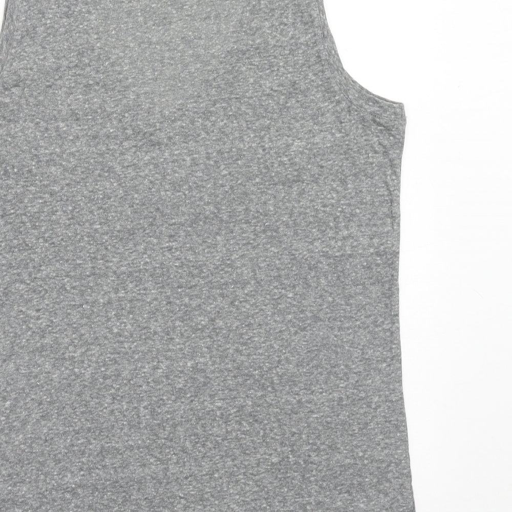 Express Womens Grey Polyester Basic Tank Size M V-Neck