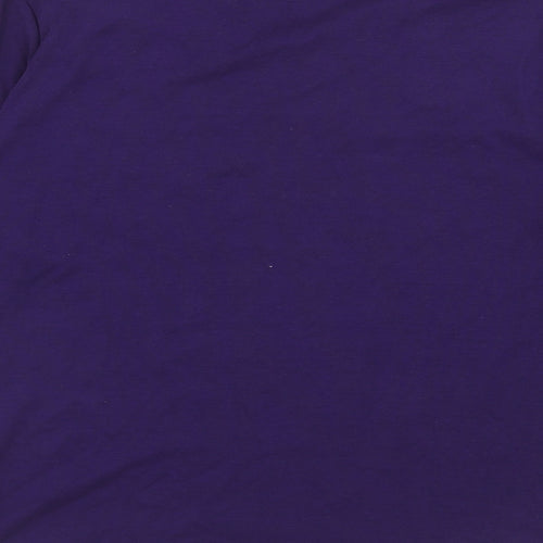 CC Womens Purple Cotton Basic Blouse Size M Round Neck