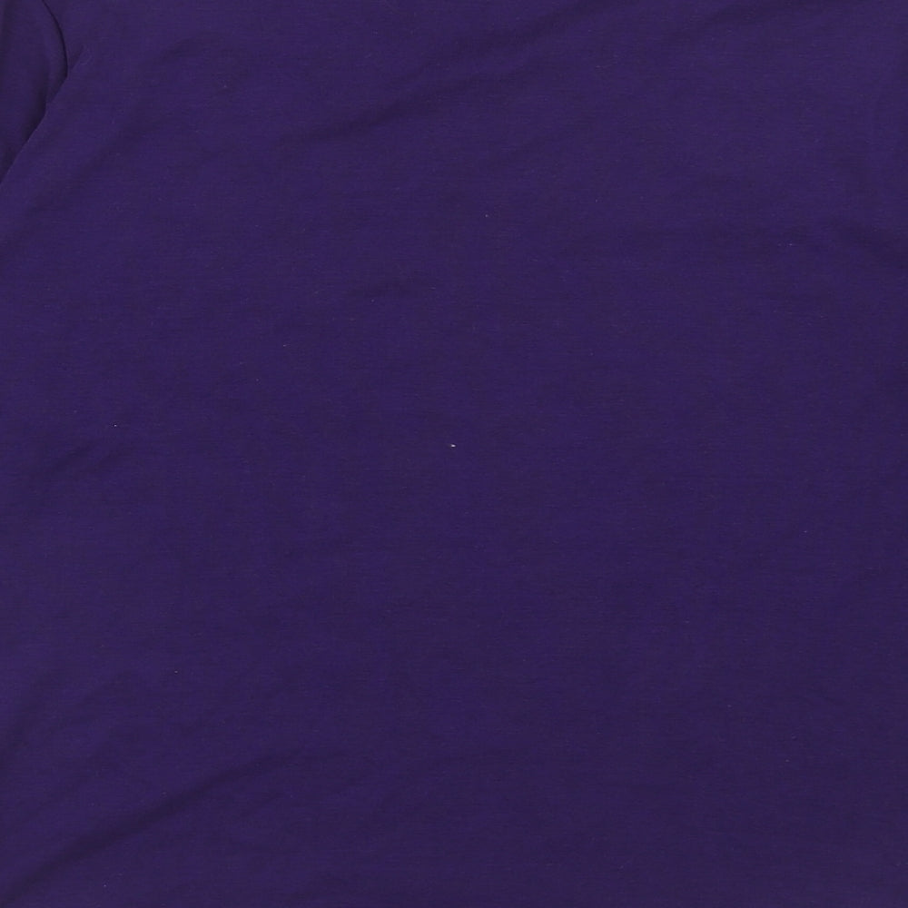 CC Womens Purple Cotton Basic Blouse Size M Round Neck