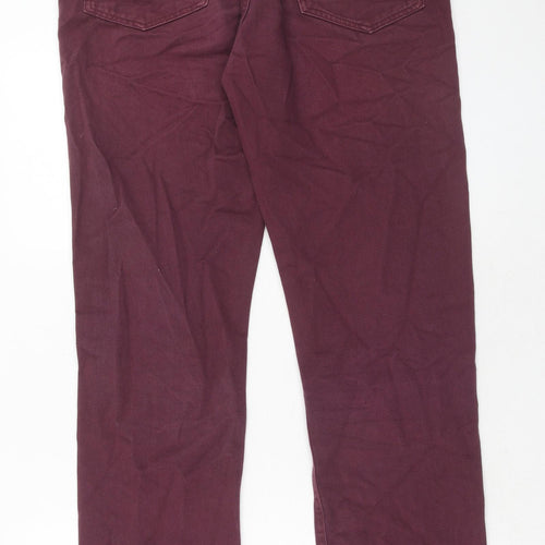 Fat Face Mens Red Cotton Straight Jeans Size 32 in Regular Zip - Long Leg
