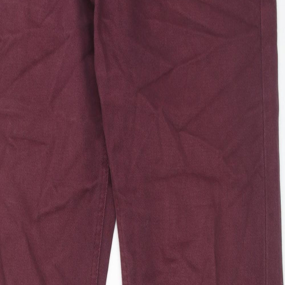 Fat Face Mens Red Cotton Straight Jeans Size 32 in Regular Zip - Long Leg