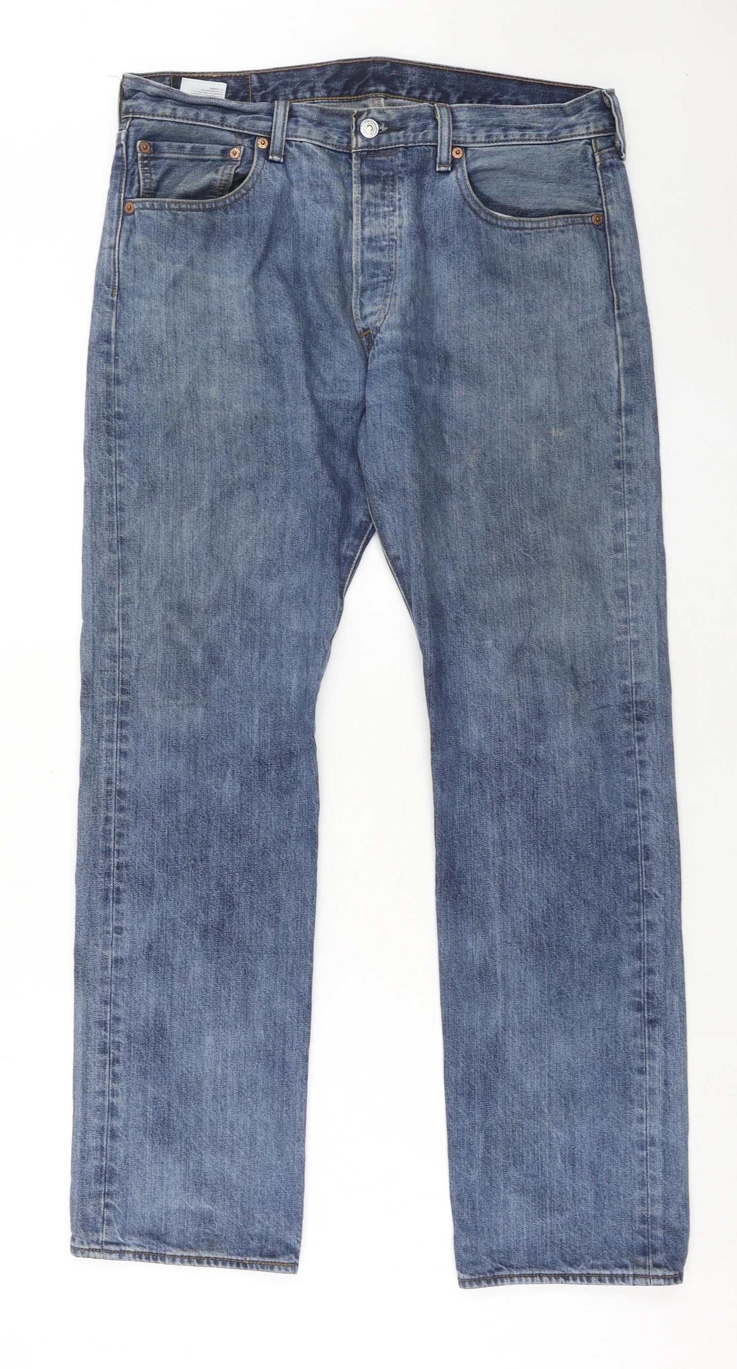 Levi's Mens Blue Cotton Straight Jeans Size 34 in L32 in Regular Button