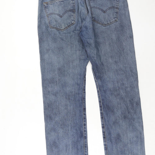 Levi's Mens Blue Cotton Straight Jeans Size 34 in L32 in Regular Button