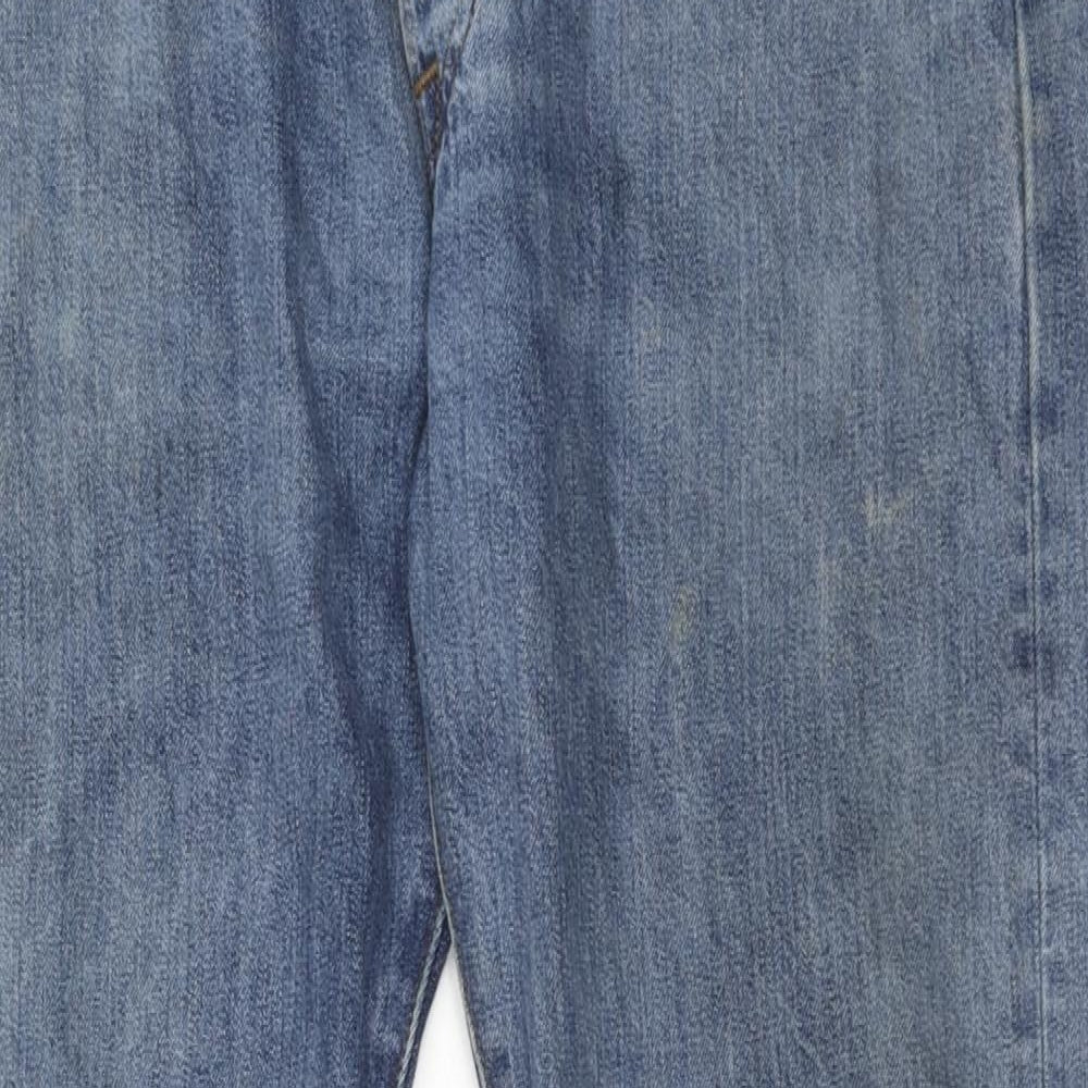 Levi's Mens Blue Cotton Straight Jeans Size 34 in L32 in Regular Button