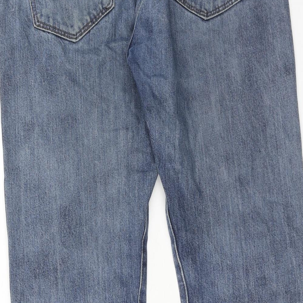 Levi's Mens Blue Cotton Straight Jeans Size 34 in L32 in Regular Button