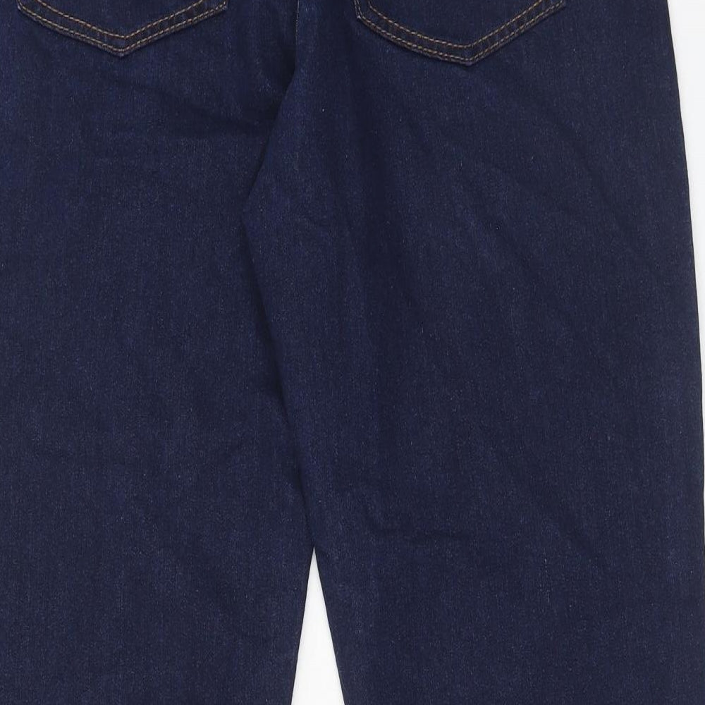 Cotton Traders Mens Blue Cotton Straight Jeans Size 34 in L30 in Regular Zip