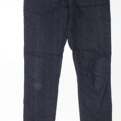 Marks and Spencer Womens Blue Cotton Skinny Jeans Size 10 Regular Zip