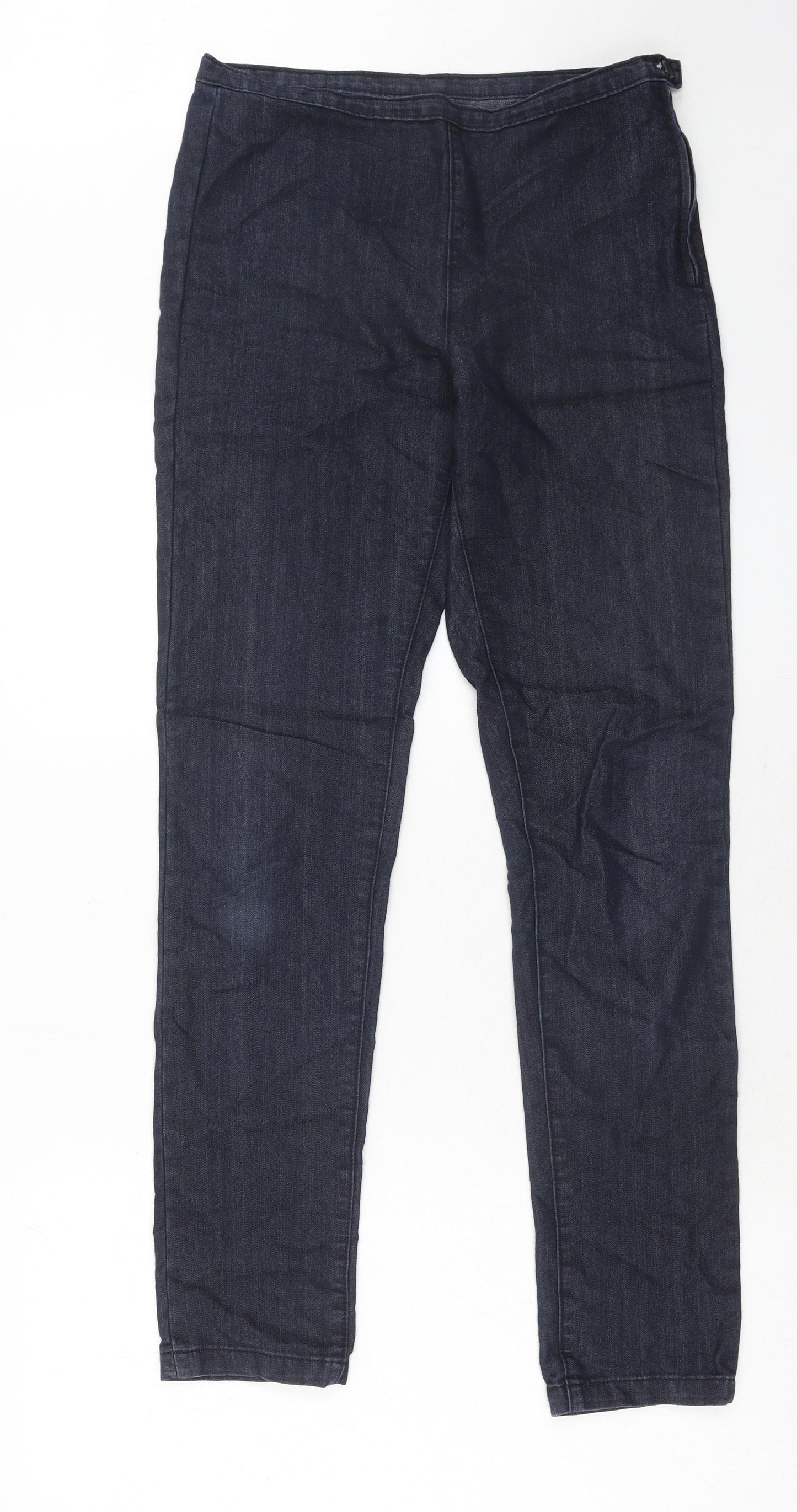 Marks and Spencer Womens Blue Cotton Skinny Jeans Size 10 Regular Zip