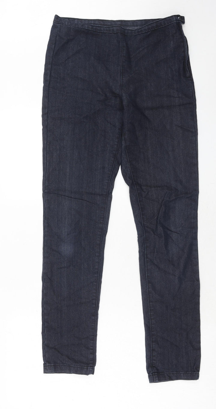 Marks and Spencer Womens Blue Cotton Skinny Jeans Size 10 Regular Zip