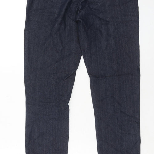 Marks and Spencer Womens Blue Cotton Skinny Jeans Size 10 Regular Zip