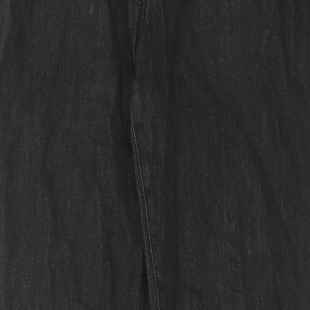 Superdry Mens Black Cotton Straight Jeans Size 34 in L34 in Regular Zip