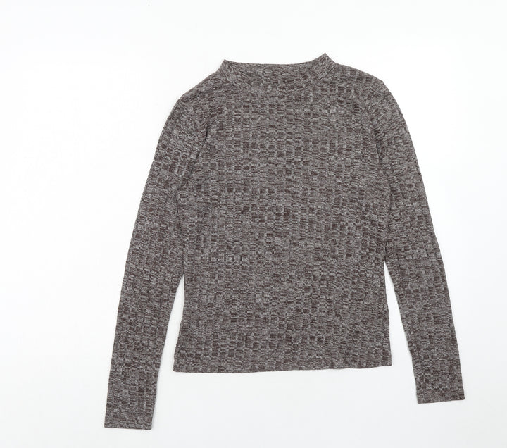Brilliant Basics Womens Brown Round Neck Polyester Pullover Jumper Size S