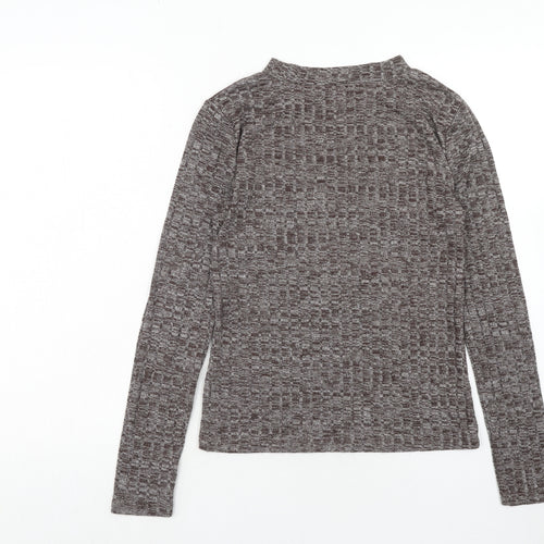 Brilliant Basics Womens Brown Round Neck Polyester Pullover Jumper Size S