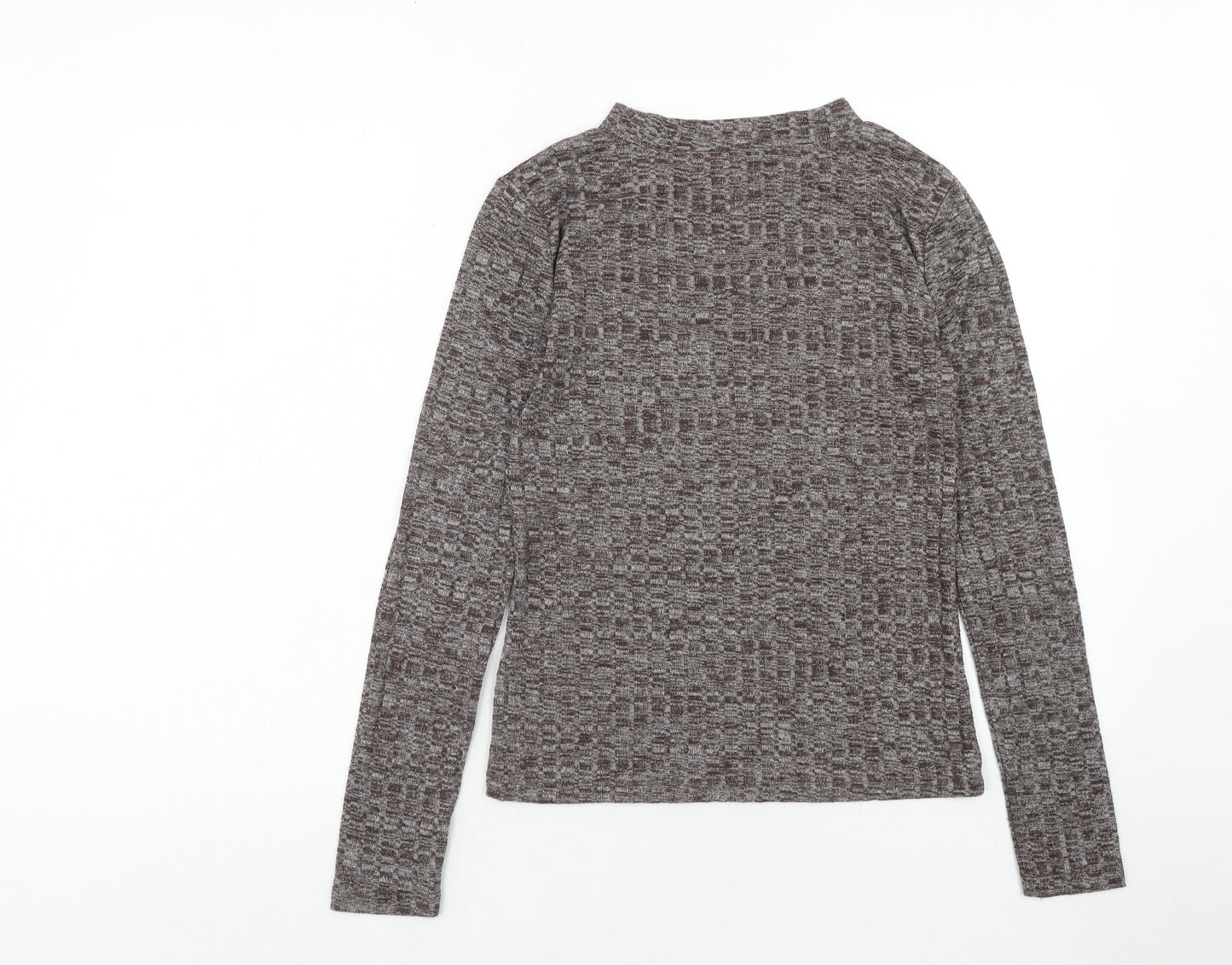 Brilliant Basics Womens Brown Round Neck Polyester Pullover Jumper Size S