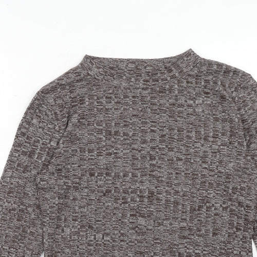 Brilliant Basics Womens Brown Round Neck Polyester Pullover Jumper Size S