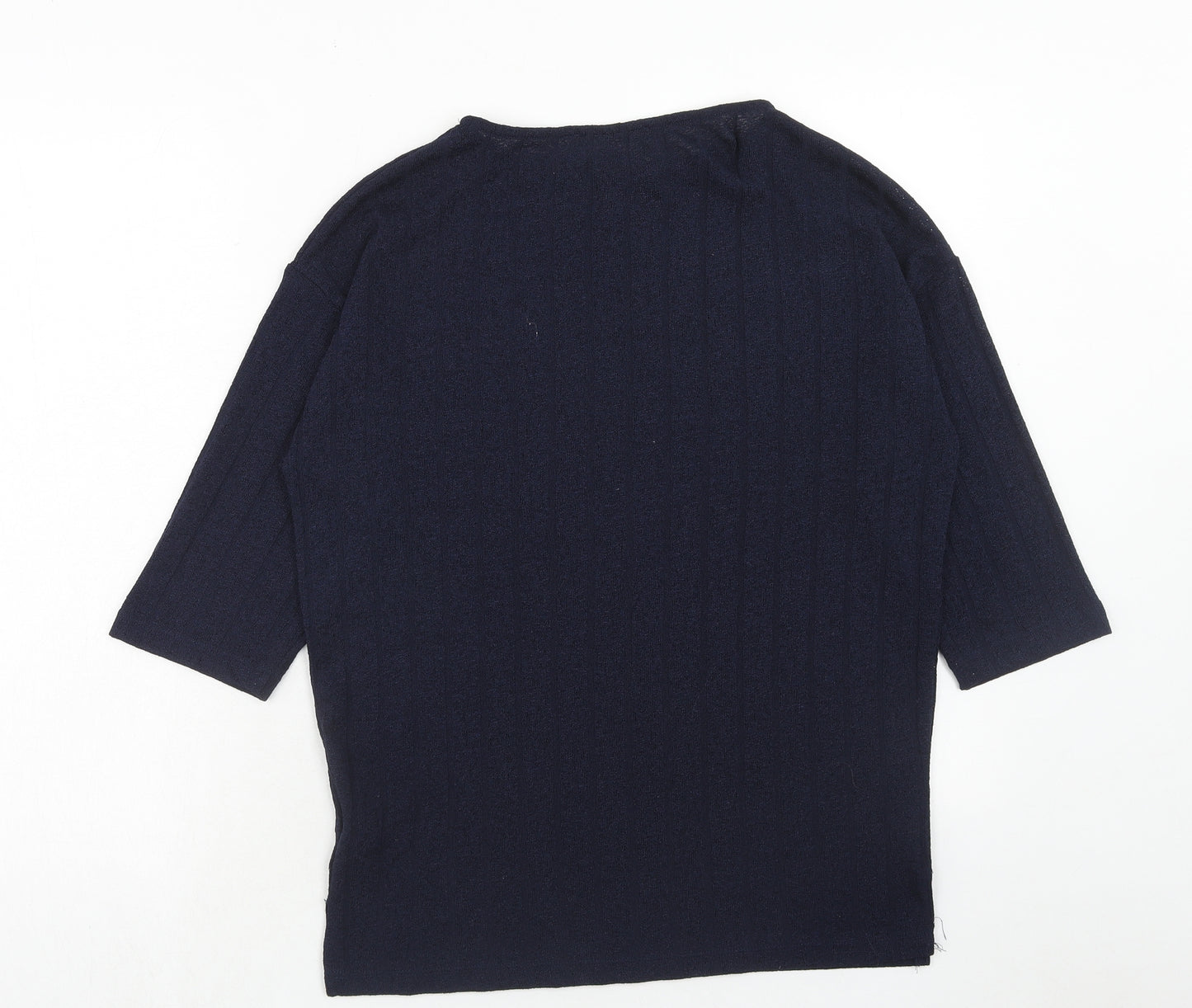 Marks and Spencer Womens Blue Round Neck Polyester Pullover Jumper Size 6