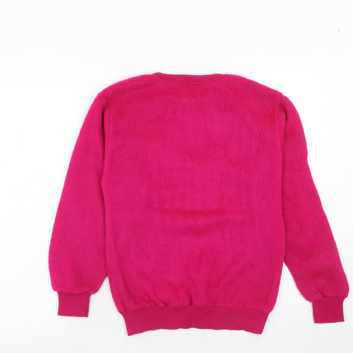 Classics & Co Womens Pink Round Neck Acrylic Pullover Jumper Size 10