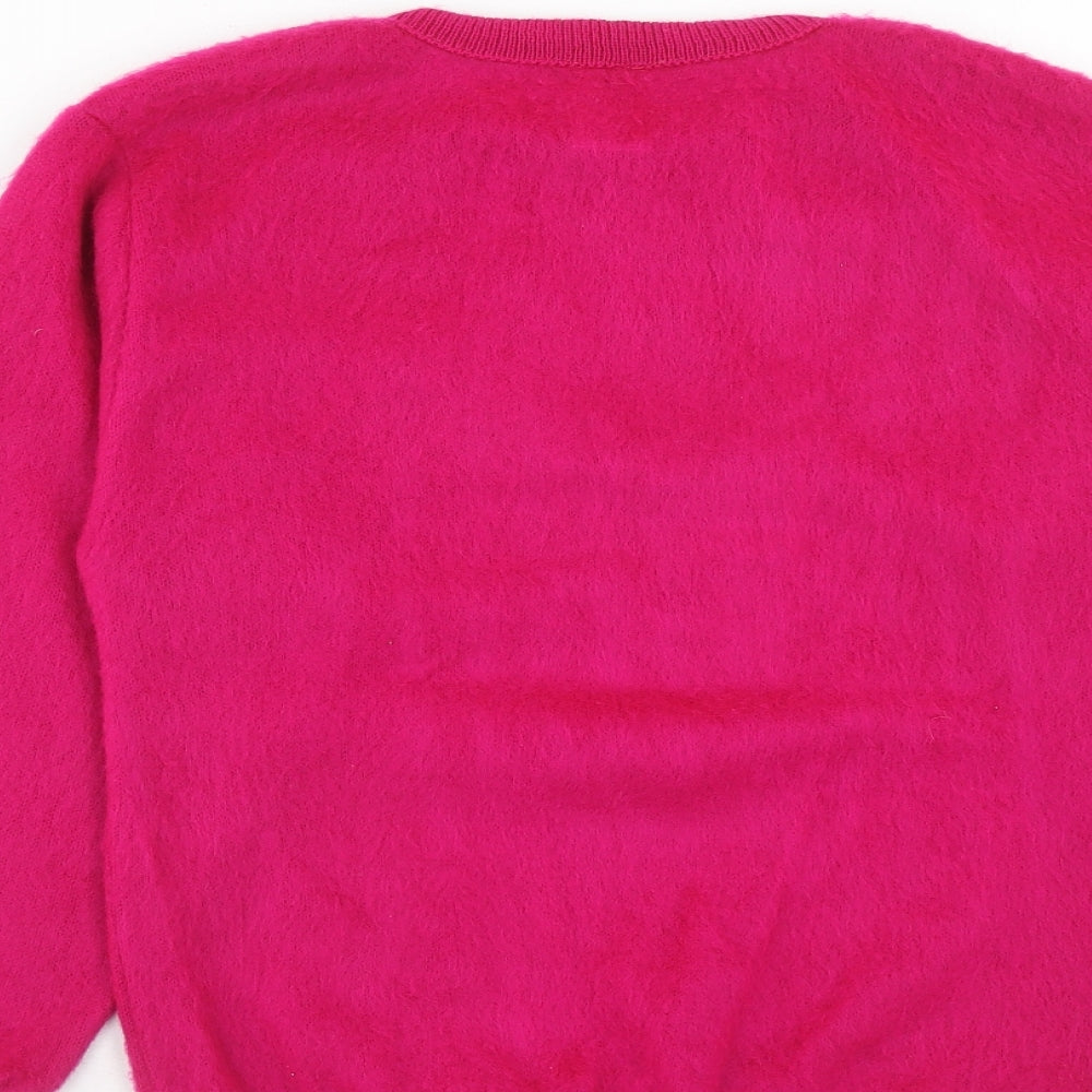 Classics & Co Womens Pink Round Neck Acrylic Pullover Jumper Size 10