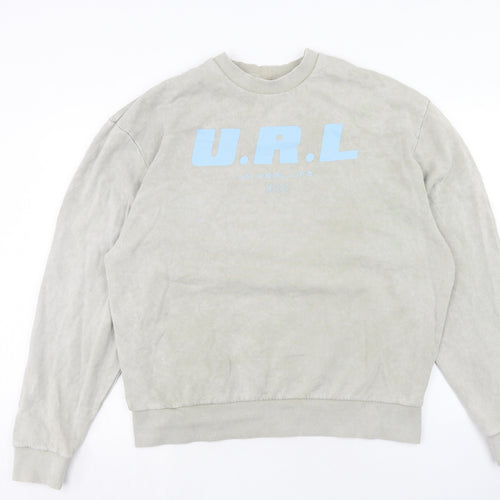 COLLUSION Mens Grey Cotton Pullover Sweatshirt Size L - U.R.L