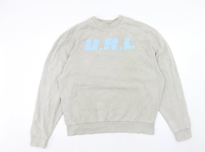 COLLUSION Mens Grey Cotton Pullover Sweatshirt Size L - U.R.L