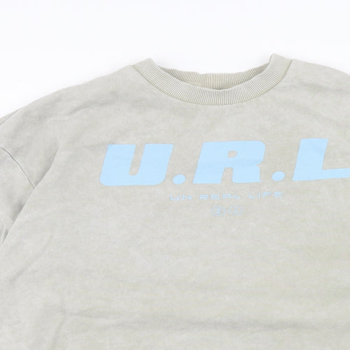 COLLUSION Mens Grey Cotton Pullover Sweatshirt Size L - U.R.L