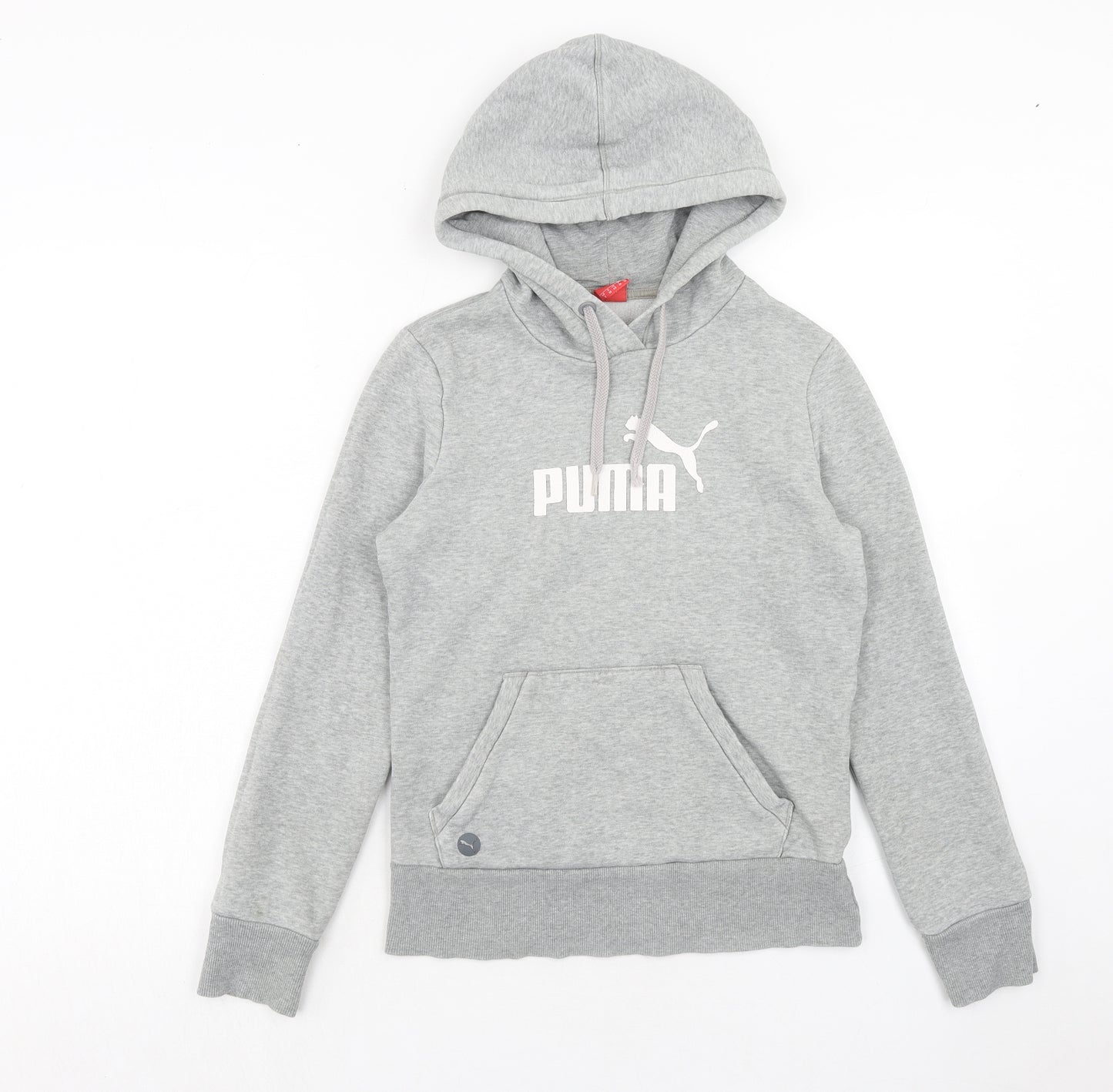 PUMA Womens Grey Cotton Pullover Hoodie Size 10 Pullover