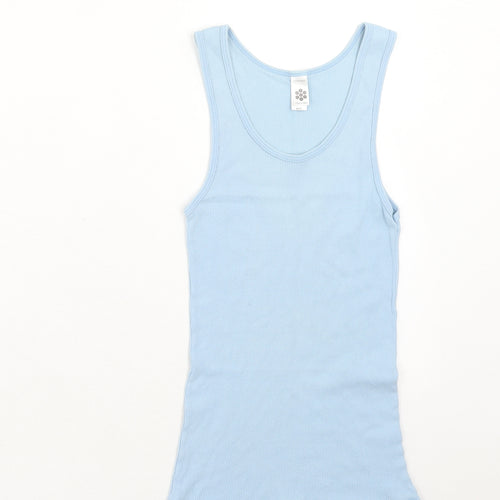 American Apparel Womens Blue Cotton Basic Tank Size M Round Neck