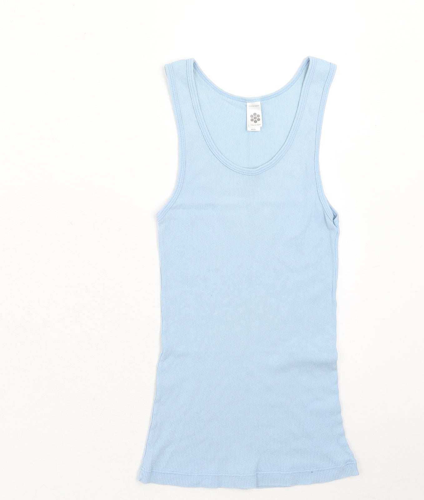 American Apparel Womens Blue Cotton Basic Tank Size M Round Neck